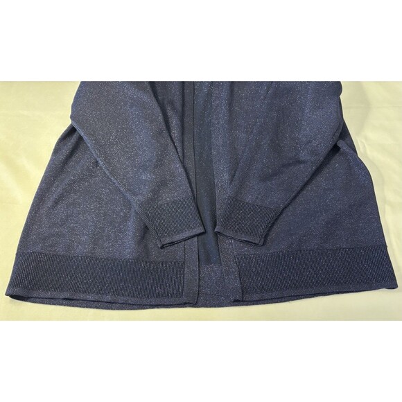 LANE BRYANT Lurex Open Front Modern Cardigan 22/24 Maritime Blue Sparkle Shimmer - Picture 7 of 11